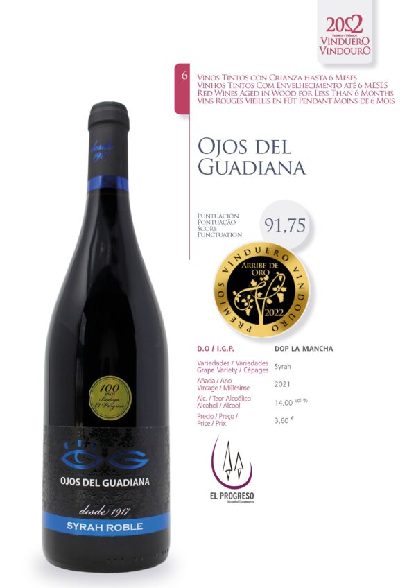 Ficha Ojos del Guadiana Syrah Roble