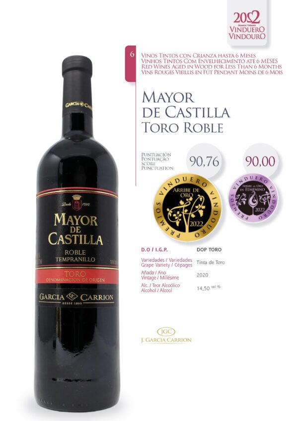 Ficha Mayoral de Castilla Toro Roble