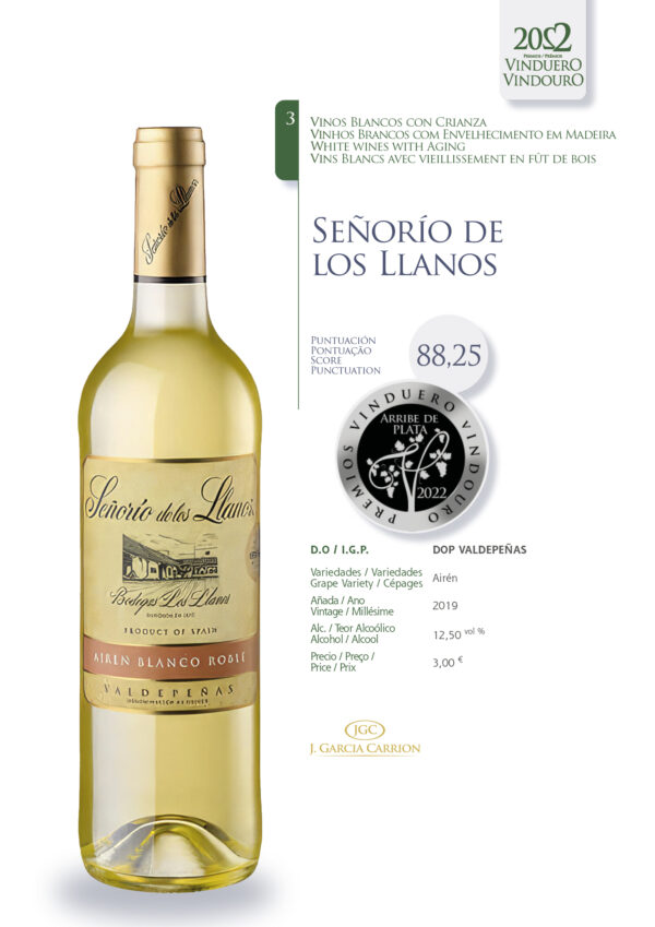 Ficha Señorío de los Llanos Blanco Crianza