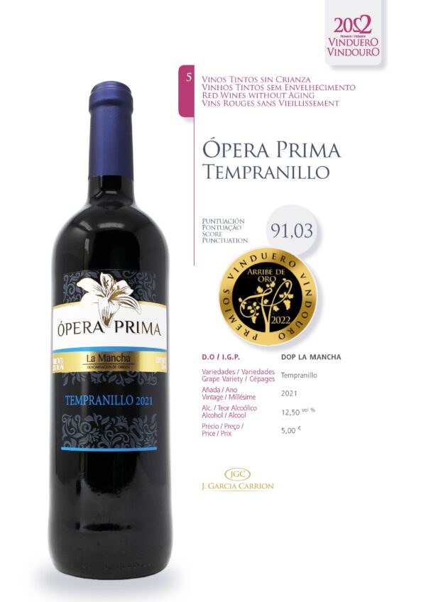 Ficha Opera Prima Tempranillo