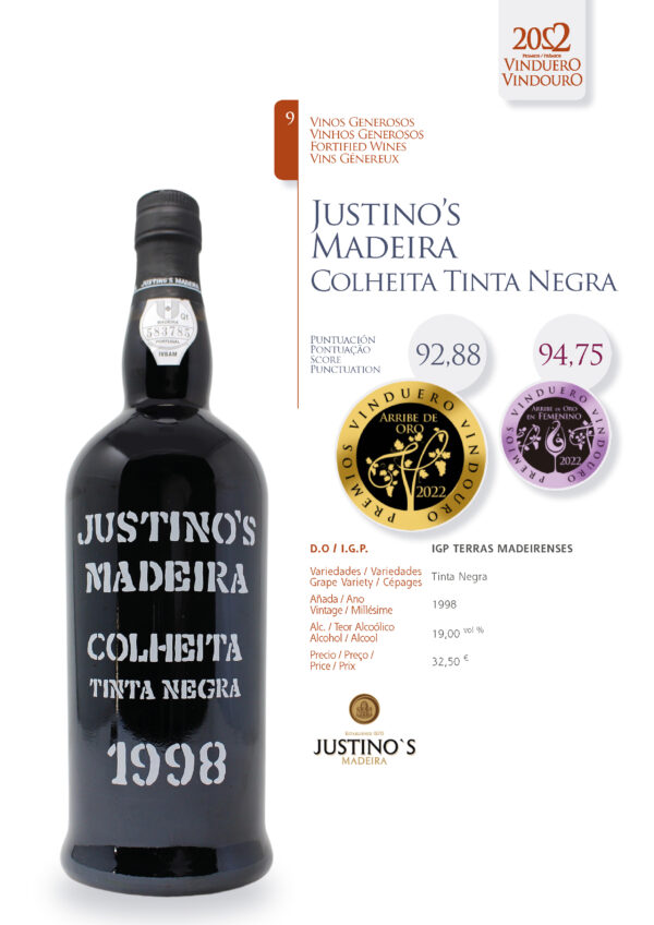 Ficha Justino's Madeira Colheita Tinta Negra